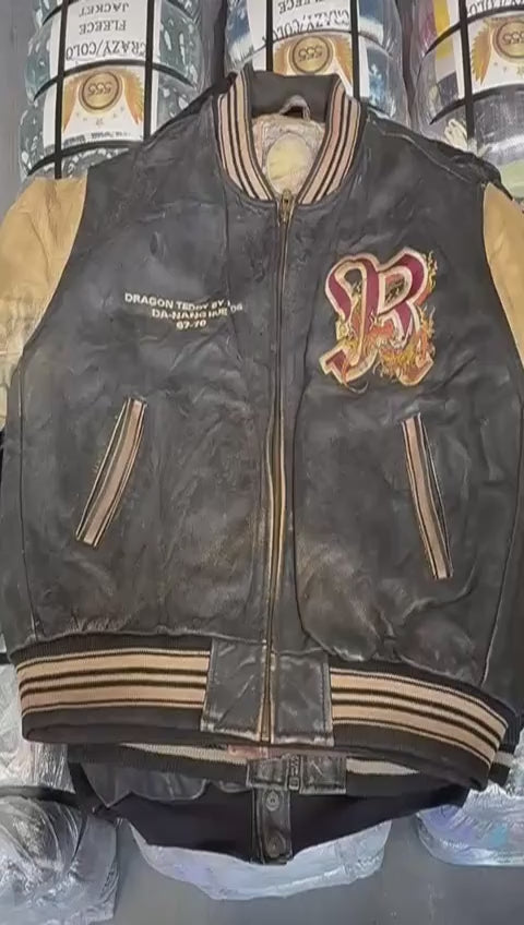 Leather Baseball Jacket 3PC